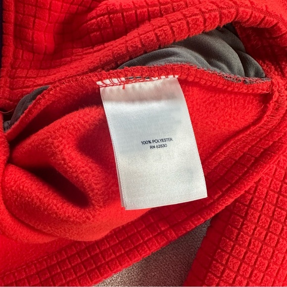 Lands’ End Long Sleeve Full Zip Grid Fleece. Large. Orange. - Picture 9 of 10